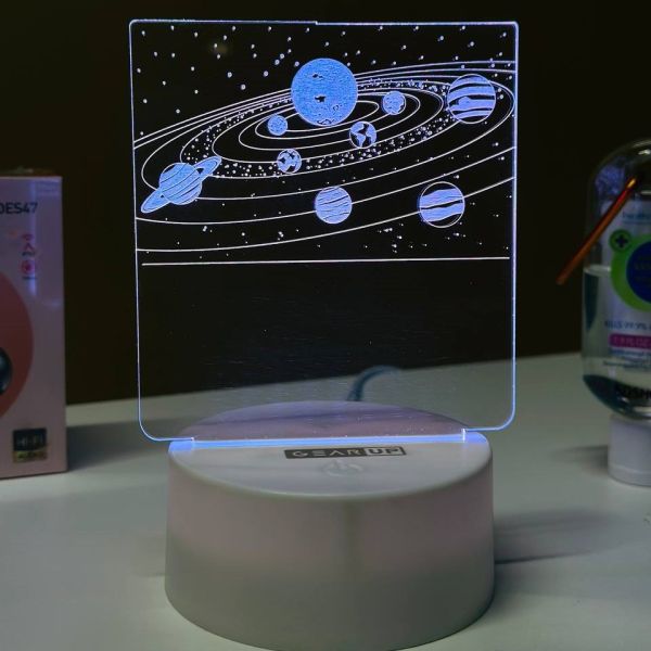 GearUP Acrylic Multicolor Night Lamp (Solar System)