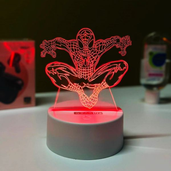 GearUP Acrylic Multicolor Night Lamp (Spider Man)