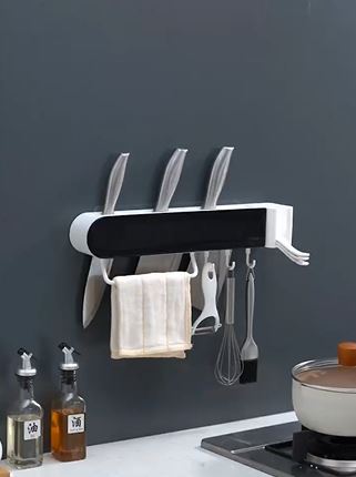 Kitchen Utensils Holder Rack With Towel Hanger
